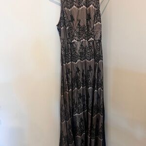 NWT Sleeveless Black Lace-Overlay Maxi Dress